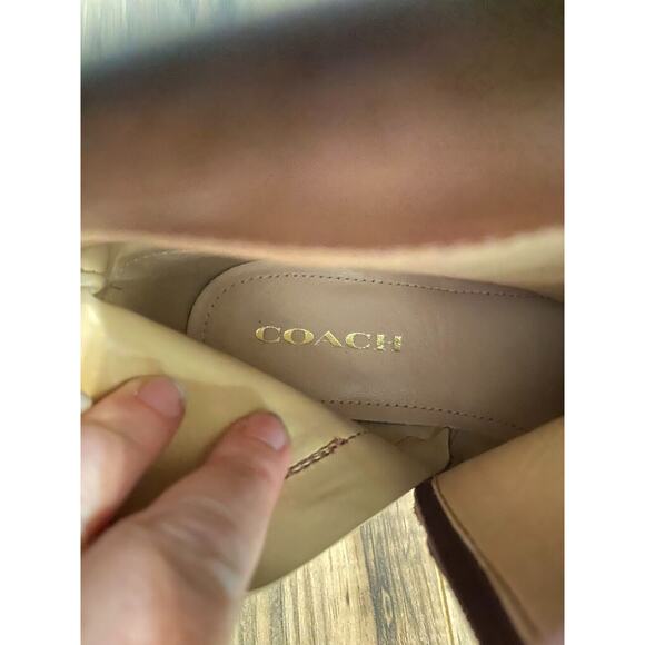 Coach NY Boots Women's 9 B Brown Leather Lacey Ankle Strap Buckle Bootie S22 - Picture 5 of 8